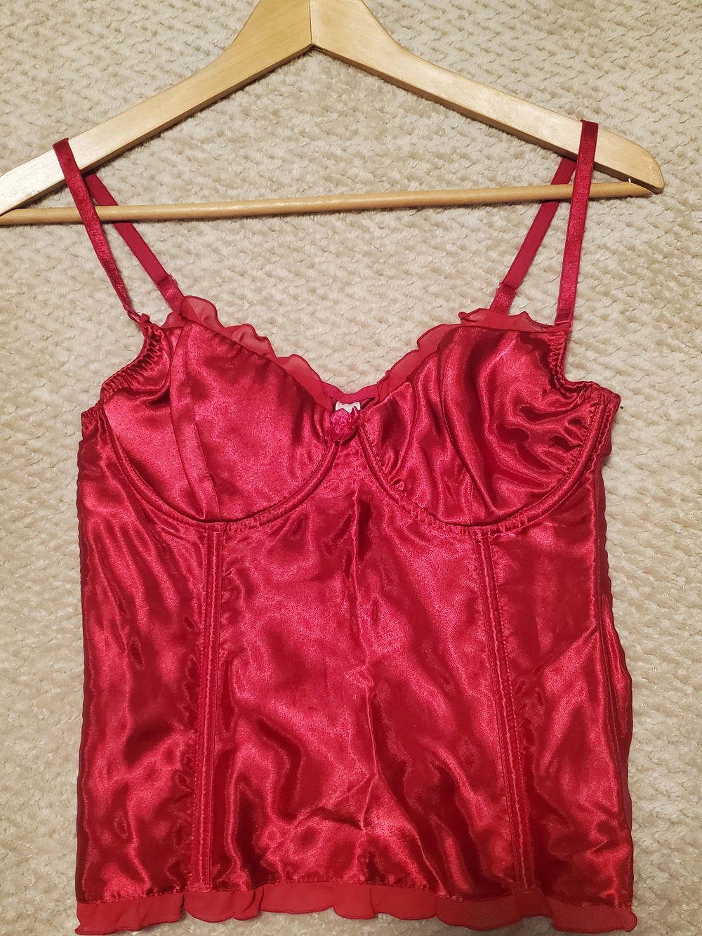 Gilligan & O'Malley Red Satin Cami Chemise Top